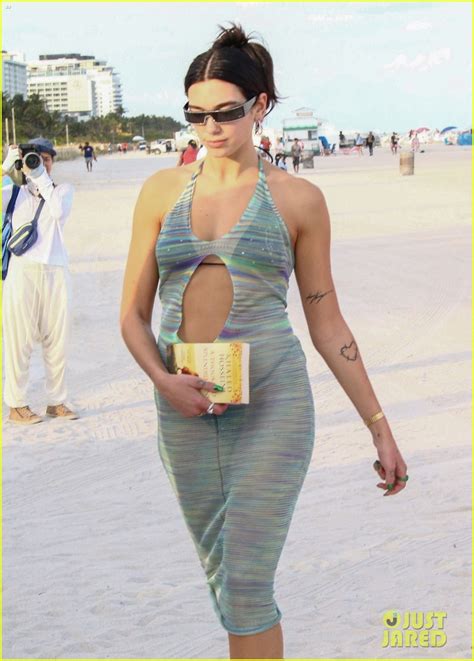 Photo: dua lipa wears cut out dress during beach day in miami 03 ...