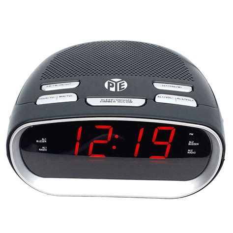 Pye Am Fm Alarm Digital Clock Radio W Led Display Snooze For Bedside Table Black Bunnings