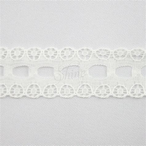 Nylon Eyelet Lace Trimming 242 Cream Shine Trimmings Fabrics