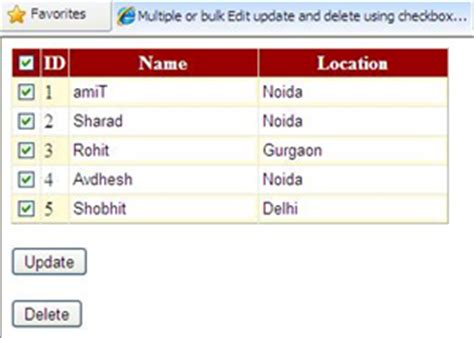 Check All Checkbox In Gridview To Bulk Edit Update Asp Net