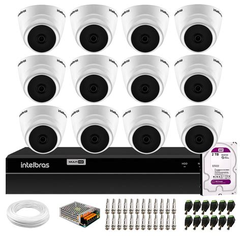 Kit 12 Câmeras Intelbras VHL 1220 Dome HDCVI LITE Full HD 1080p Visão