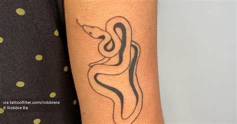 Hand Poked Snake Tattoo Located On The Tricep