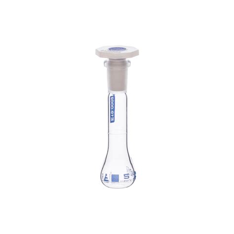 Volumetric Flask 5ml Class A Astm Polypropylene Stopper Blue G — Eisco Labs