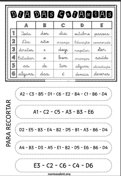 Atividades Para Dia Das Crian As Para Baixar E Imprimir