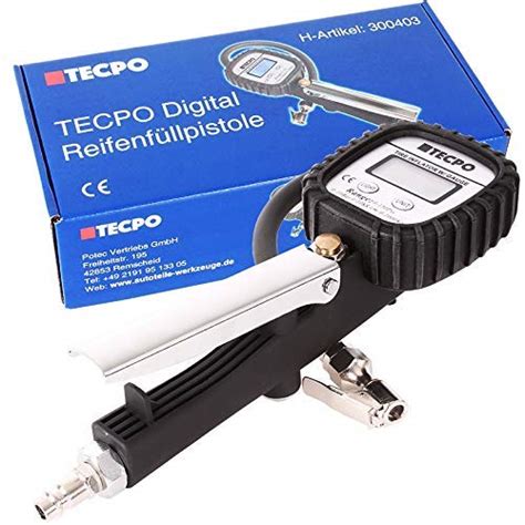 Tecpo Digitaler Druckluft Reifenf Ller Messger T Bar