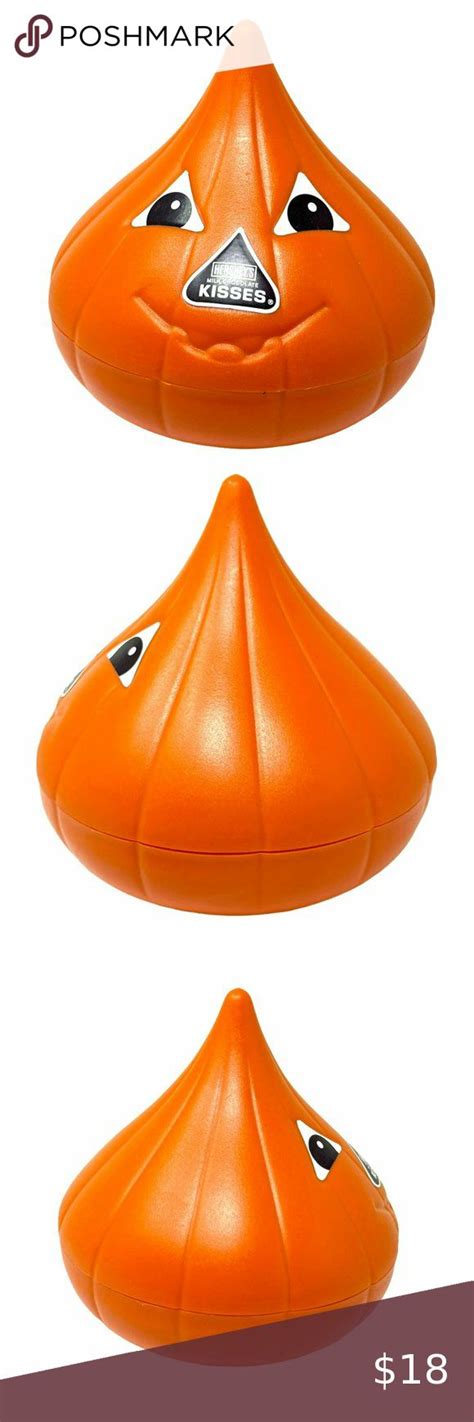 Hershey Kiss Pumpkin Candy Dish Vintage 1990 Plastic Orange Jack O