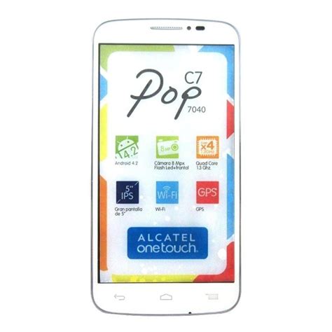 Smartphone Alcatel Pop C Gb Blanco Unefon Walmart