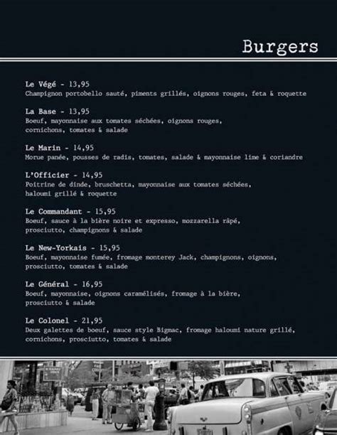 Le Quartier G N Ral Resto Bar Menu In Sorel Tracy Quebec Canada