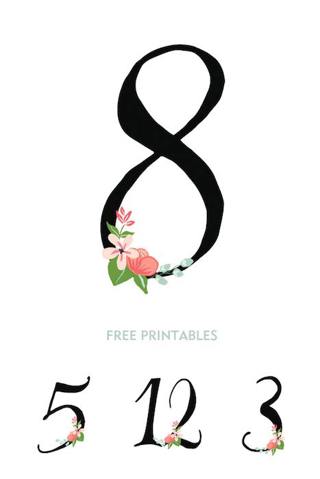 Table Numbers Printable