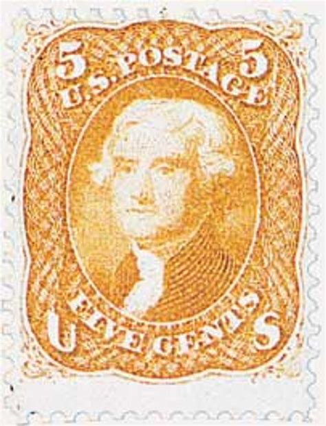 67 1861 62 5c Jefferson Buff Mystic Stamp Company