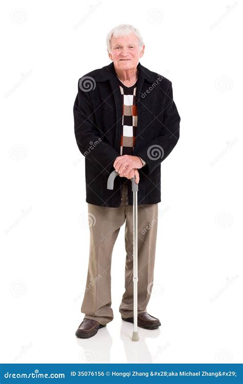 Old Man Walking With Cane