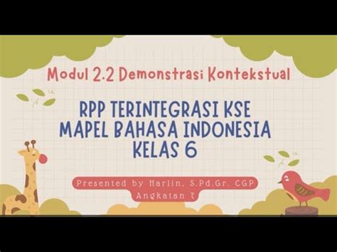 Demonstrasi Kontekstual Modul 2 2 RPP Terintegrasi KSE YouTube