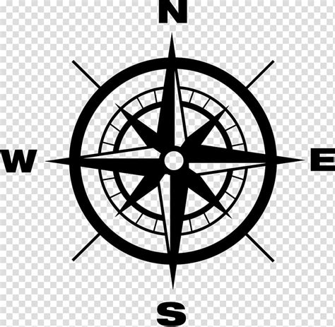 Free Download Black And White Compass Illustration North Cardinal