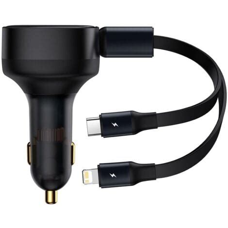 Chargeur Voiture En Usb C Iphone Lightning C Ble R Tractable