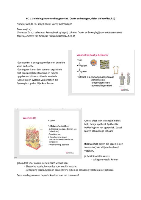 HC 1 1 Het Gewricht HC 1 Inleiding Anatomie Het Gewricht Vorm En