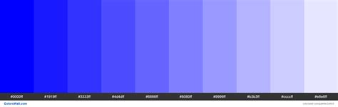 Tints of Blue #0000FF hex color | Web safe colours, Hex color palette ...