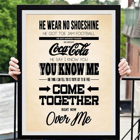 The Beatles Come Together Lyrics Music Poster Giclee Art