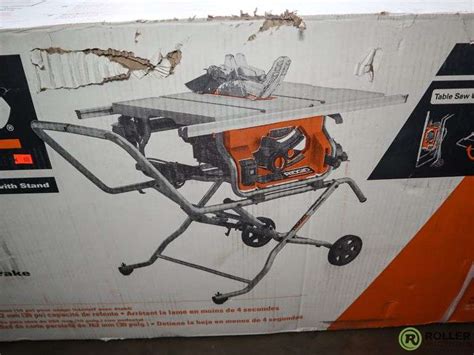 New Ridgid R4514 10 Table Saw With Stand Roller Auctions