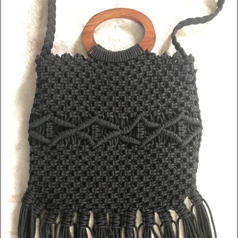 Danielle Nicole Macrame Black Purse Gem