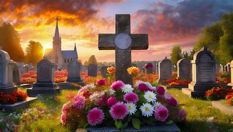 Cemetery, All Souls Day, Chrysanthemums Free Stock Photo - Public ...