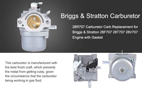 Uxcell 28r707 Carburetor Carb Replacement For Briggs And Stratton 28f707 28t707