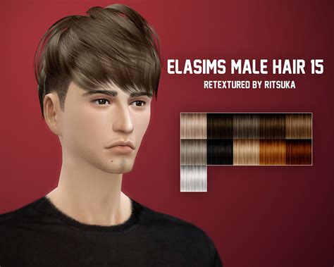 Elasims Male Hair Retexture By Ritsuka Sims 4 Male Hair Sims 4 Male Hair Cc Mens Hairstyles