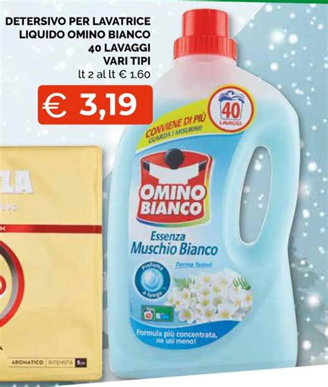 Omino Bianco Detersivo Per Lavatrice Liquido Lavaggi Vari Tipi Lt