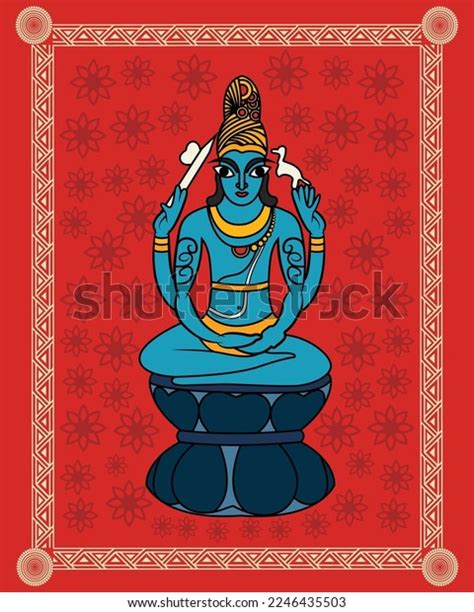 Lord Vishnu Shree Vishnu Yoga Mudra Stock Vector (Royalty Free ...