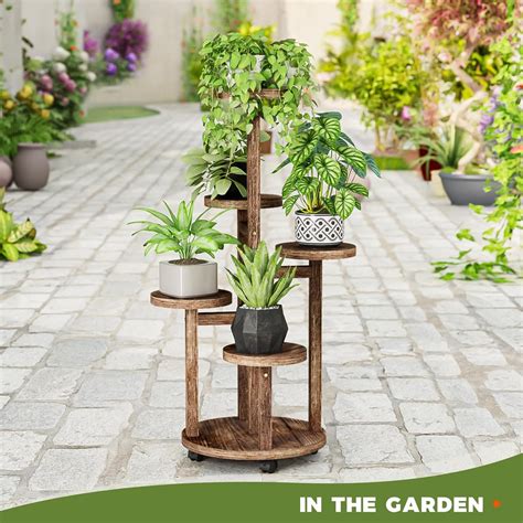 Bamworld Soporte Alto Para Plantas De 5 Niveles Para Interiores