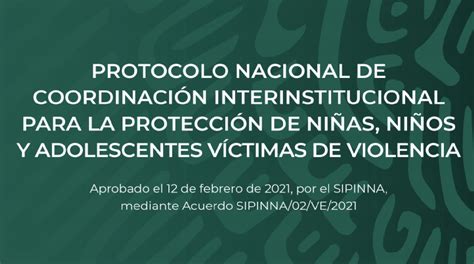 Protocolo Nacional De Coordinación Interinstitucional Para La