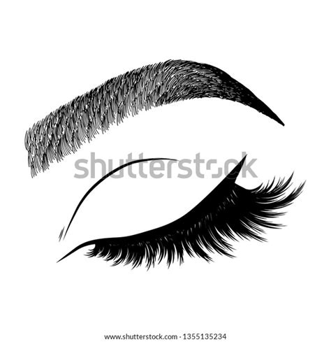 Illustration Womans Eye Wink Eyebrows Eyelashes Stock Vector Royalty