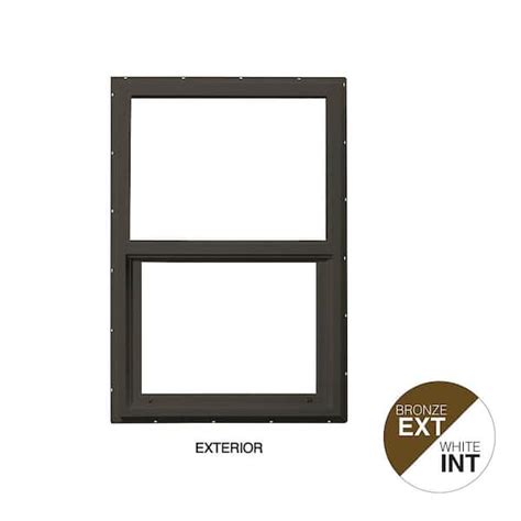 Ply Gem 23 5 In X 35 5 In Select Series Single Hung Vinyl Bronze Window With White Int Hp2