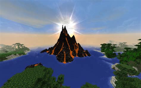 Tropical Volcano With Redstone Particle Smoke Erupting 18