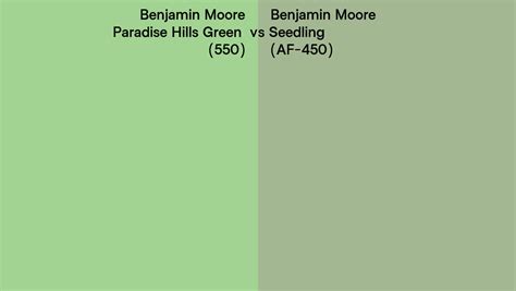 Benjamin Moore Paradise Hills Green Vs Seedling Side By Side Comparison