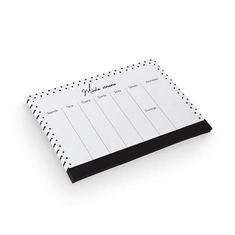 Bloco Planner De Mesa Semanal Black X Cm Brw Folhas Permanente