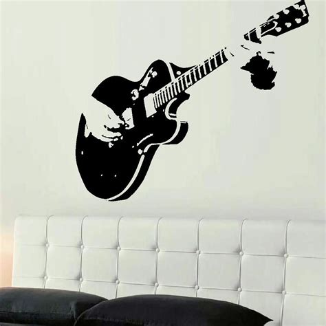 C067 Xtra Large Guitar Guitarist Wall Giant Art Mural Sticker Stencil