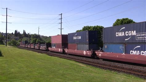 Bnsf Leads A Stack Train Old Town Tacoma Wa W Canon Hf Youtube