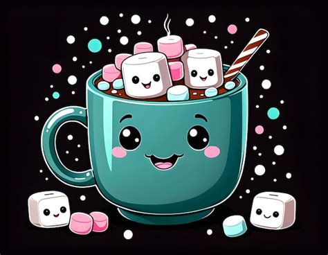 Premium Photo Kawaii Hot Chocolate Adorable Cartoon In UltraDetail