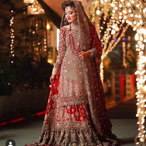 Red Pakistani Bridal Dress Lehenga Style Pakistani Wedding Dress