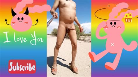 Hot Slut And Naked With Sandals In Public This Cute Trans Masturbates With Anal Plug Very Hot