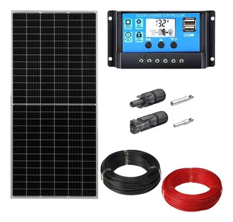 Kit Painel Placa Energia Solar W Contro A Cabo E Mc Frete Gr Tis