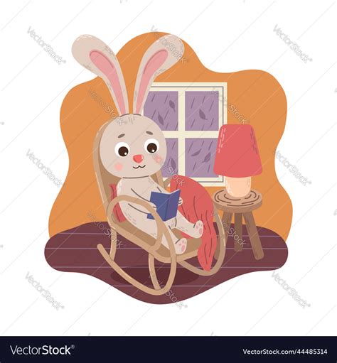 Cartoon Rabbit Is Sitting On A Chair Royalty Free Vector