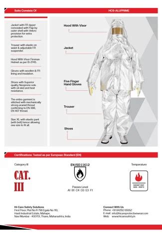 Aluminized Kevlar Fire Proximity Suit At Rs 34000set Fire Proximity