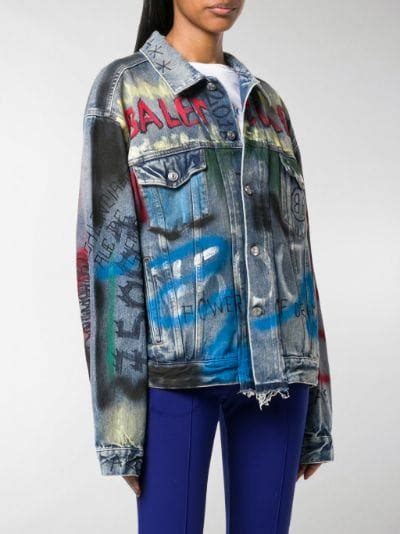 Balenciaga Graffiti Denim Jacket 56 Koleksi Gambar