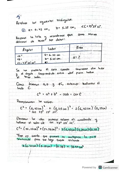 SOLUTION Ley De Coseno Studypool