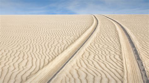 Nature Brazil Clouds Sand Ripples Dunes Tire Mark Jericoacoara