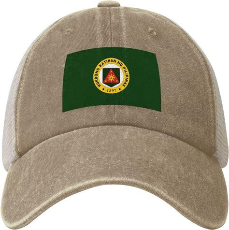Flag Of The Philippine Army Denim Mesh Trucker Cap Breathable Dad Hat