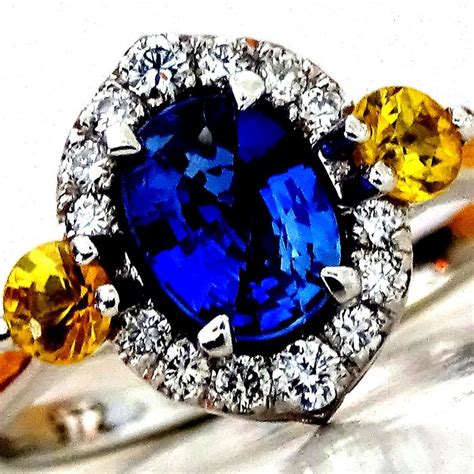 Kt Wei Gold Ring Saphir Ceylon Blau Zertifiziert Catawiki