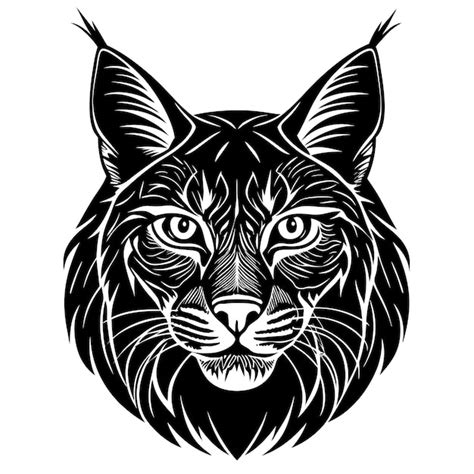 Un dibujo en blanco y negro de un vector de lince para el diseño de la