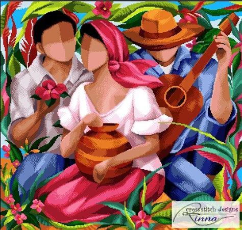 Harana Courtship Song Filipino Art Cross Stitch Pdf Pattern Etsy